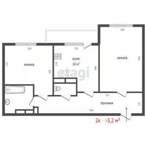2-к квартира, вторичка, 63м2, 3/10 этаж