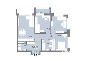 3-к квартира, вторичка, 82м2, 15/25 этаж