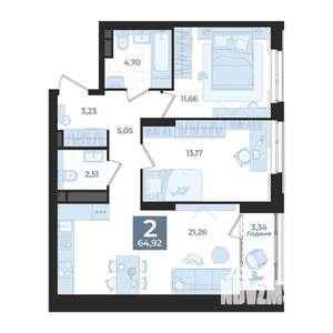 2-к квартира, вторичка, 65м2, 3/31 этаж