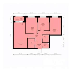 3-к квартира, строящийся дом, 82м2, 28/30 этаж