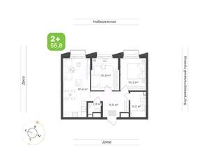 2-к квартира, вторичка, 56м2, 24/24 этаж