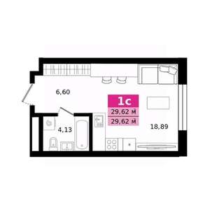 Студия квартира, строящийся дом, 30м2, 9/27 этаж