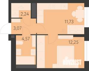 1-к квартира, вторичка, 34м2, 25/25 этаж