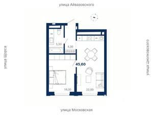 1-к квартира, вторичка, 46м2, 7/29 этаж