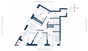 3-к квартира, вторичка, 88м2, 6/31 этаж