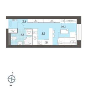 Студия квартира, вторичка, 23м2, 2/32 этаж