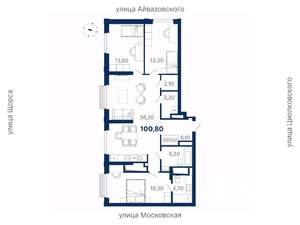 3-к квартира, вторичка, 101м2, 7/29 этаж