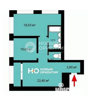 2-к квартира, вторичка, 62м2, 12/18 этаж