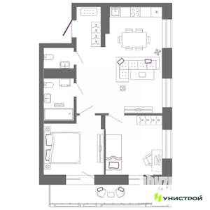 2-к квартира, вторичка, 63м2, 4/5 этаж