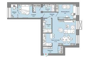 2-к квартира, сданный дом, 81м2, 4/8 этаж