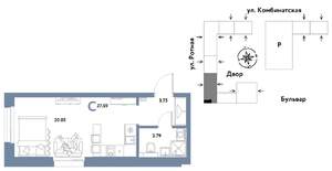 Студия квартира, вторичка, 28м2, 6/21 этаж
