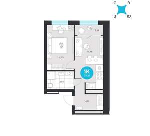 1-к квартира, вторичка, 39м2, 3/22 этаж