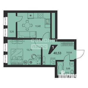 1-к квартира, сданный дом, 41м2, 6/25 этаж