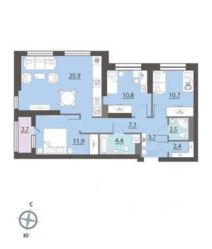 3-к квартира, вторичка, 81м2, 13/32 этаж