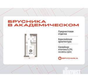 Студия квартира, вторичка, 20м2, 4/9 этаж