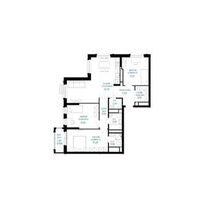 3-к квартира, строящийся дом, 97м2, 30/30 этаж