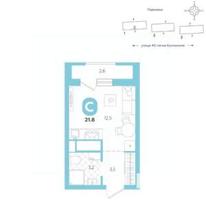 Студия квартира, вторичка, 22м2, 15/16 этаж