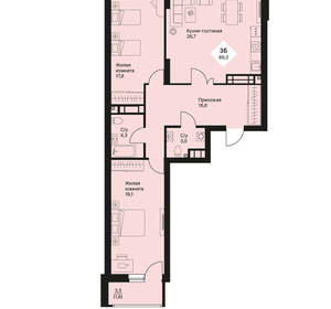 3-к квартира, вторичка, 89м2, 17/25 этаж