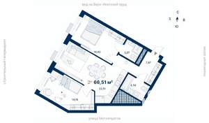 2-к квартира, вторичка, 67м2, 15/31 этаж