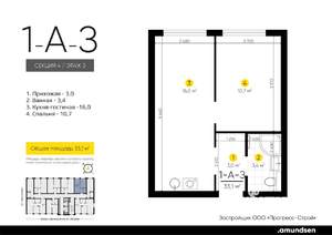 1-к квартира, вторичка, 33м2, 3/14 этаж