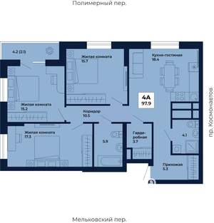 3-к квартира, вторичка, 98м2, 16/31 этаж