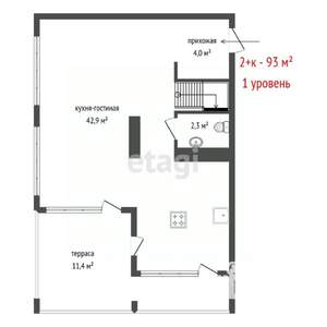 2-к квартира, вторичка, 93м2, 16/16 этаж