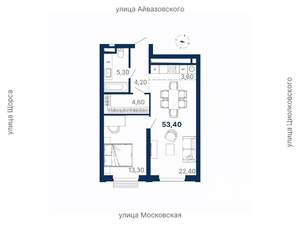 1-к квартира, вторичка, 53м2, 24/29 этаж