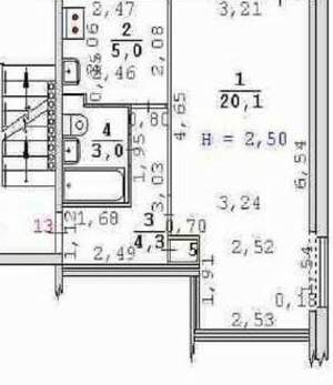 1-к квартира, вторичка, 33м2, 5/5 этаж