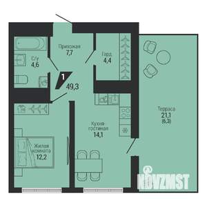 1-к квартира, вторичка, 49м2, 31/31 этаж