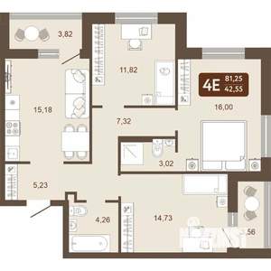 4-к квартира, вторичка, 81м2, 24/24 этаж