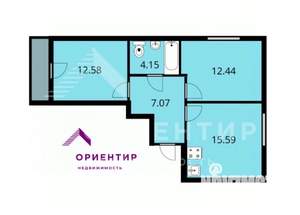 2-к квартира, вторичка, 54м2, 5/6 этаж