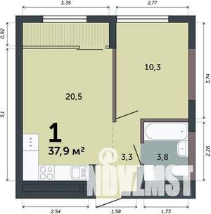 1-к квартира, вторичка, 38м2, 15/15 этаж