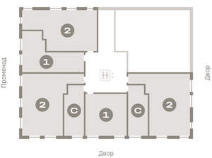 2-к квартира, вторичка, 69м2, 3/8 этаж