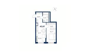 1-к квартира, вторичка, 46м2, 14/28 этаж