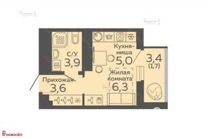 Студия квартира, вторичка, 21м2, 5/15 этаж