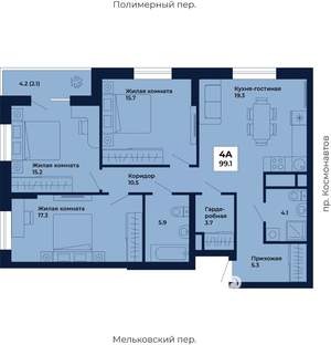 3-к квартира, вторичка, 99м2, 13/31 этаж