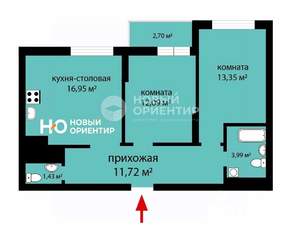 2-к квартира, вторичка, 62м2, 19/25 этаж
