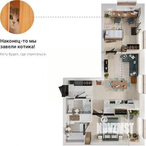 2-к квартира, вторичка, 63м2, 3/29 этаж