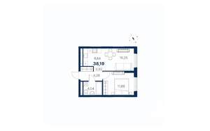 1-к квартира, вторичка, 38м2, 14/28 этаж