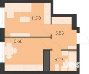 1-к квартира, вторичка, 33м2, 6/25 этаж