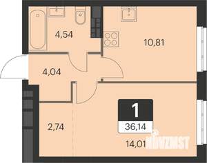 1-к квартира, вторичка, 36м2, 12/12 этаж