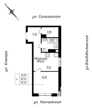 Студия квартира, вторичка, 30м2, 19/25 этаж