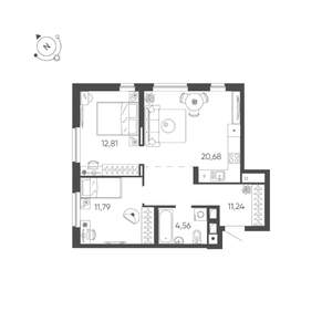 2-к квартира, строящийся дом, 61м2, 11/24 этаж