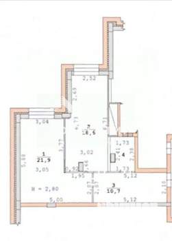 2-к квартира, вторичка, 55м2, 2/10 этаж