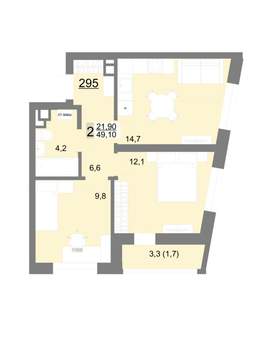 2-к квартира, вторичка, 49м2, 11/18 этаж