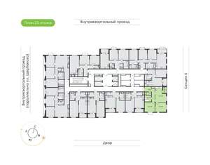 2-к квартира, вторичка, 59м2, 23/24 этаж