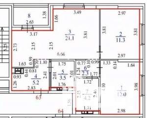 3-к квартира, вторичка, 60м2, 6/16 этаж