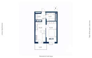 1-к квартира, вторичка, 46м2, 12/25 этаж