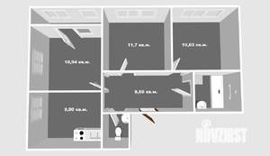 3-к квартира, вторичка, 62м2, 6/12 этаж