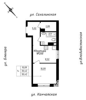 Студия квартира, вторичка, 30м2, 17/25 этаж